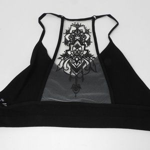 NWT Black Tattoo Bralette M/L